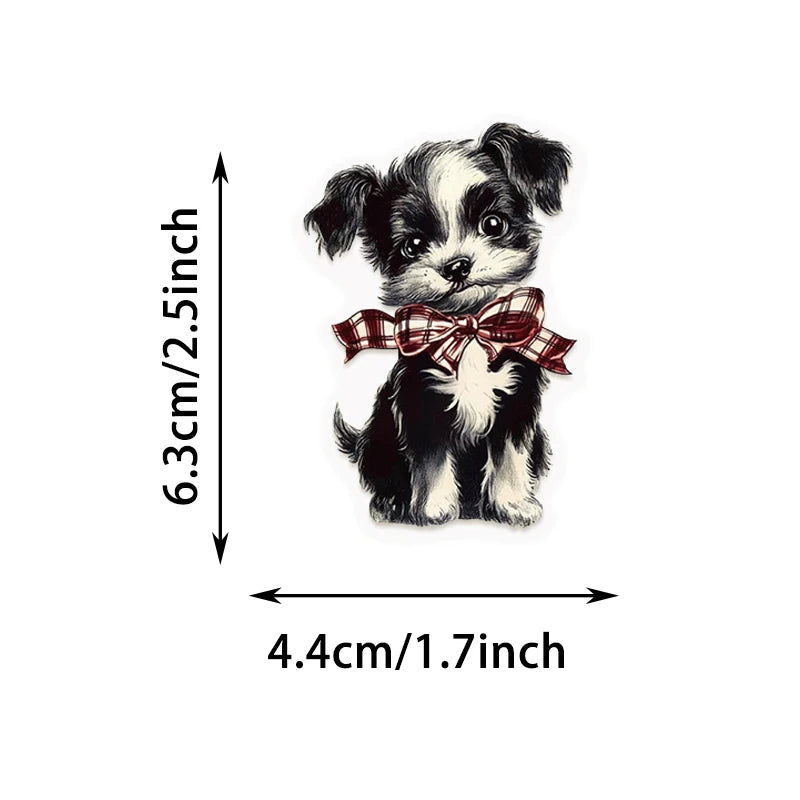 50 pegatinas bonitas retro de perros para niños, caja de papelería DIY, bolso, ordenador portátil, guitarra, casco, calcomanías decorativas autoadhesivas, juguetes de regalo