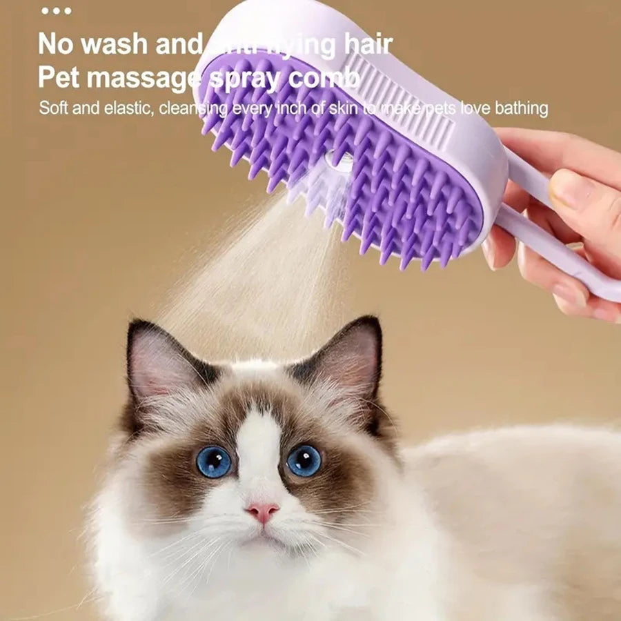 Herramienta plegable de aseo para gatos y perros con cerdas de silicona, apta tanto para pelo largo como corto