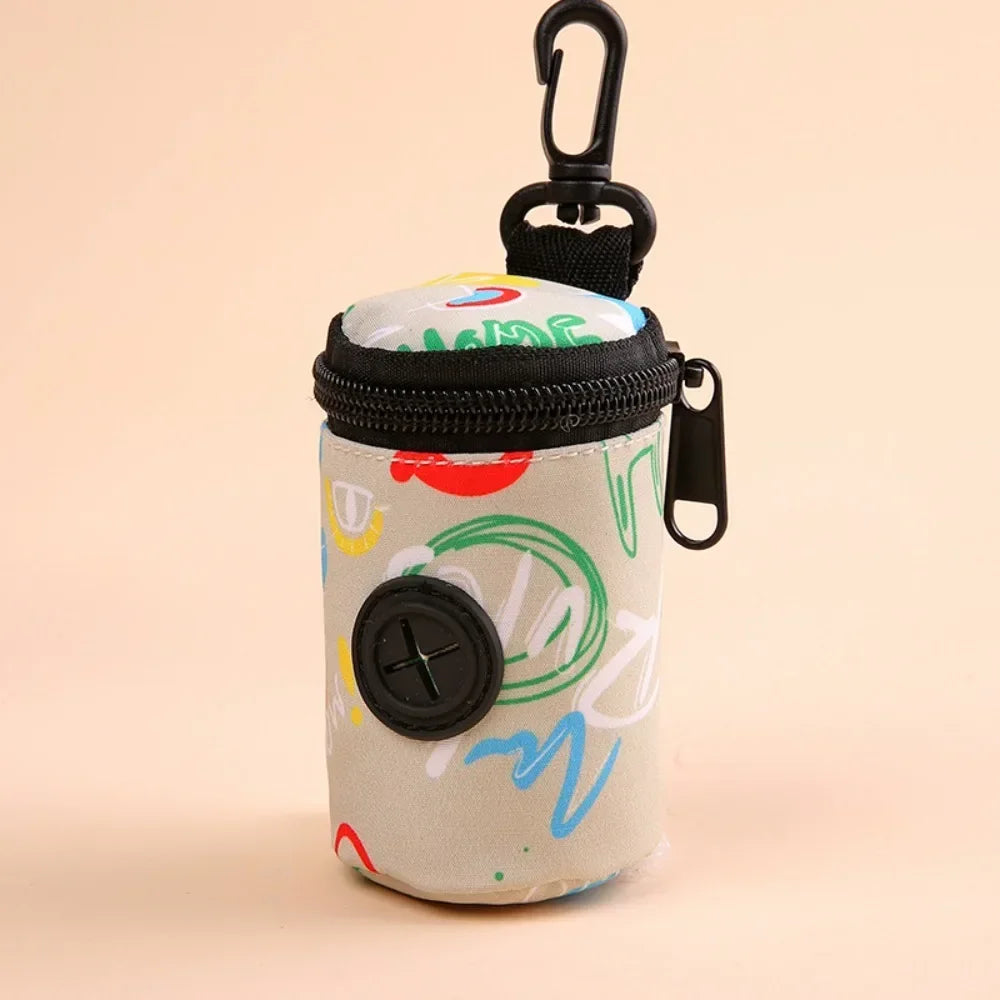 Dispensador de Bolsas para Excrementos de Perro Colgable con Cremallera Accesorio para Pasear Perros Soporte para Bolsas de Basura Portátil Lindo Organizador de Bolsas de Basura Suministros para Mascotas