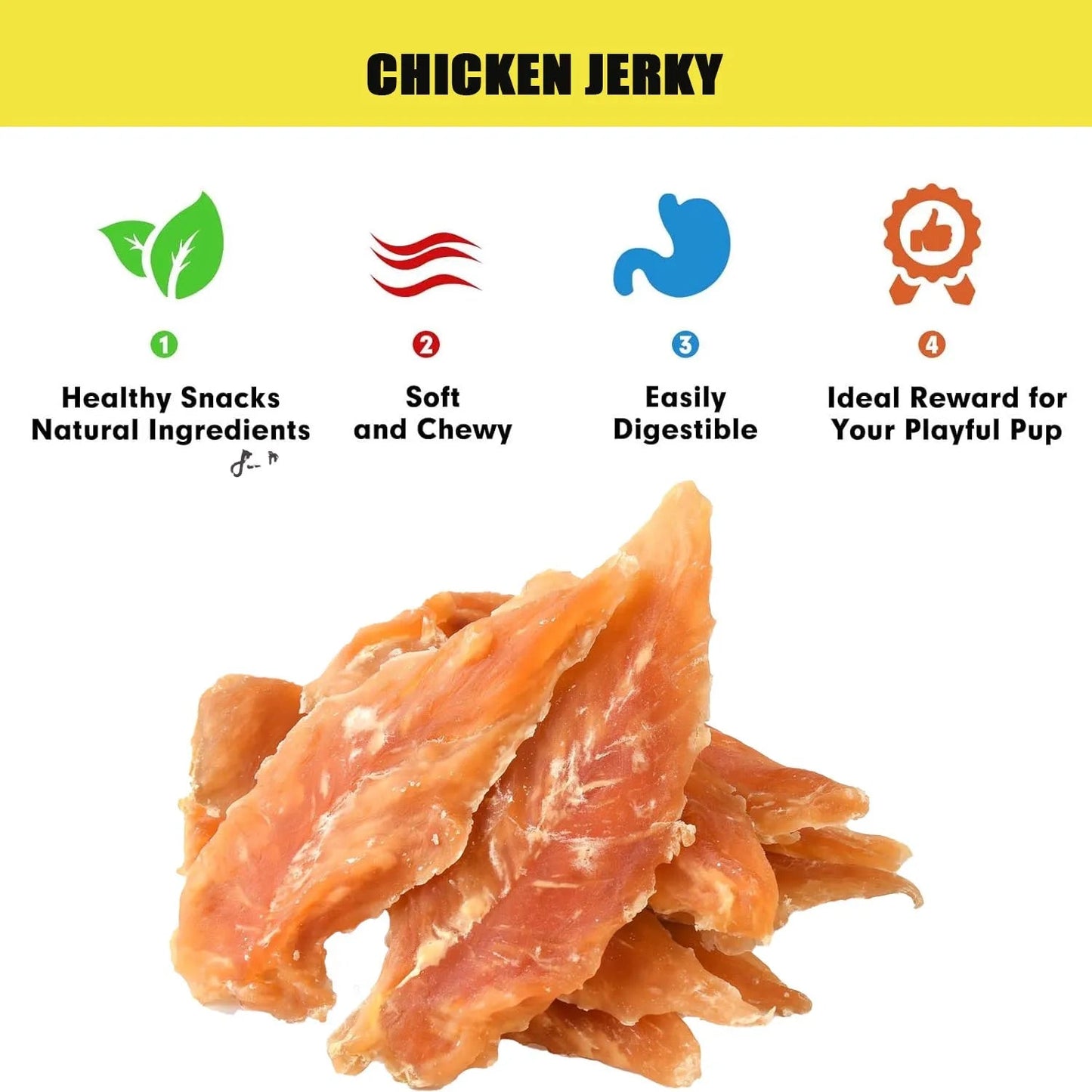 Dog Treats chicken Jerky 1lb,Pet Snacks - Natural High Protein Meat Dried Strips - Best Chews for Training Small & Large Dogs - Happy Tails Pet Shop Store
