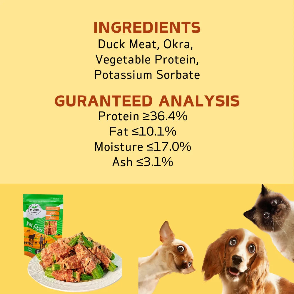 Gombos enrobés de canard (200 g / 400 g) , ingrédients 100 % naturels, friandises naturelles pour chiens, saines et faciles à digérer. 