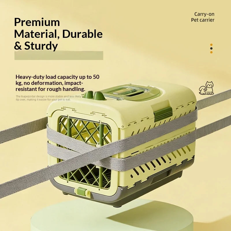 Bolsa de transporte dobrável para animais de estimação aprovada por companhias aéreas, grande, portátil, para cães e gatos, caixa de viagem, pronta para carro, mochila de transporte para cães e animais de estimação