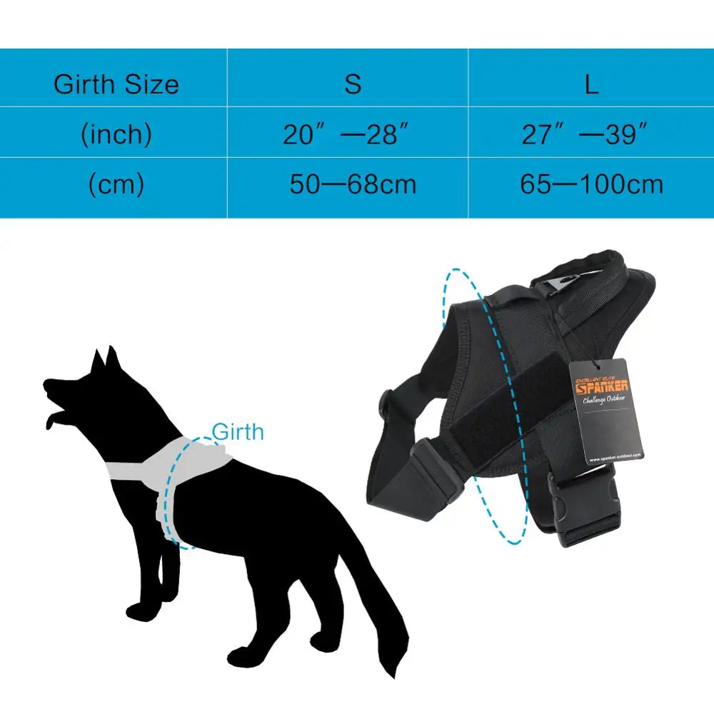 Harnais tactique pour chien avec poignée, gilet de randonnée et d'entraînement, accessoires pour chiens de taille moyenne à grande, harnais de sécurité et confortable. 