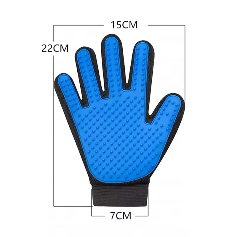 Pet Glove Cat Grooming Glove Cat Hair Deshedding Brush Gloves Dog Comb for Cats Bath Hair Remover Clean Massage Brush For Animal Happy Tails Pet Shop Store