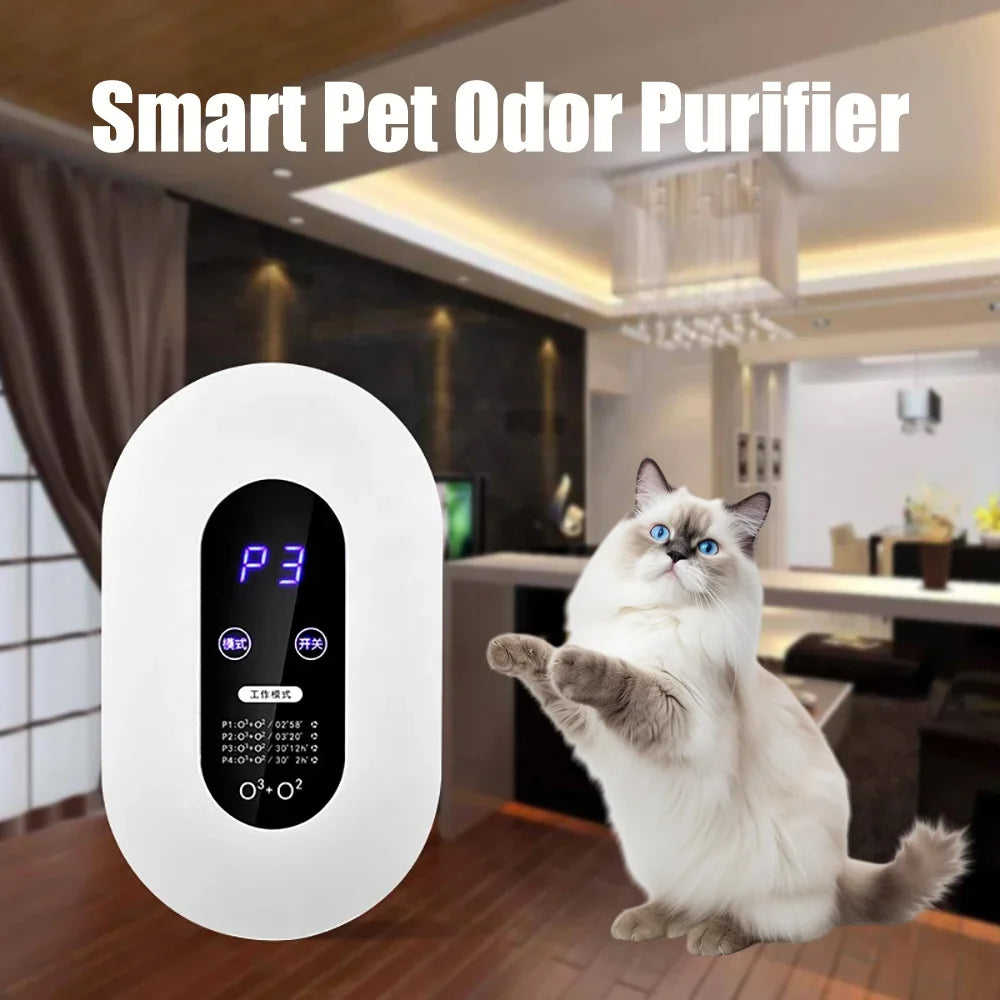 Purificador de Odores para Gatos Smart Cat Purificador de Ar para Pets Desodorizador de Caixa de Areia Baixo Ruído Desodorizador de Vaso Sanitário para Cães e Gatos com 4 Modos de Trabalho