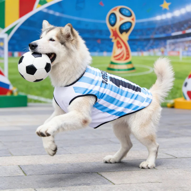 2026 Soccer Cat Dog Football Breathable Mesh Jersey Dog Jersey Thin Cool Summer Pet Clothes T Shirt Puppy Soft Quick Dry Vest