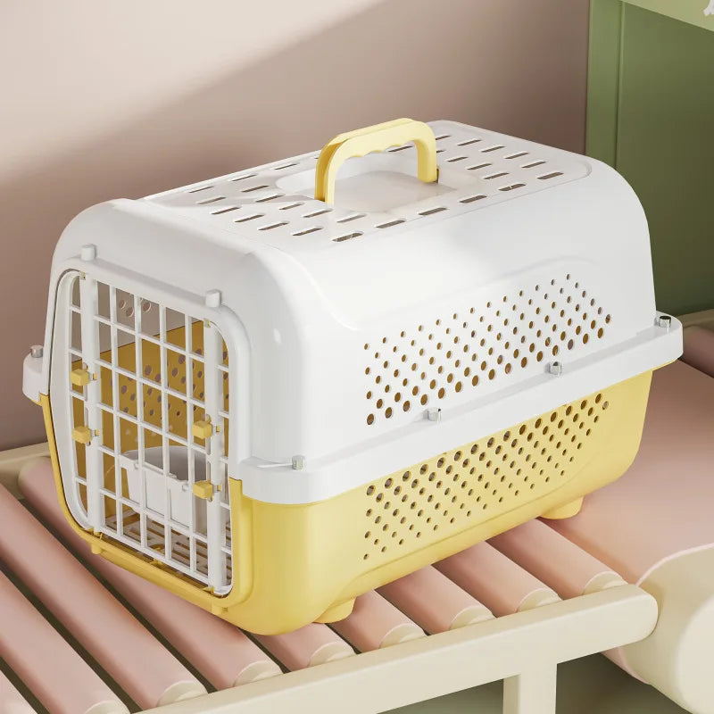 Cage de transport ventilée pour animaux de compagnie (PP) pour petits chats et chiens, homologuée cabine, pour voiture ou avion. 