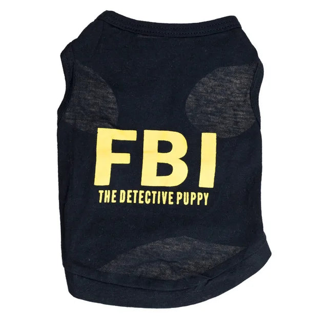 Summer Cotton Breathable Pet Dog Clothes FBI Camouflage Letter Print Small Dogs Vest T shirt XS-L Puppy Police Vests Clothing
