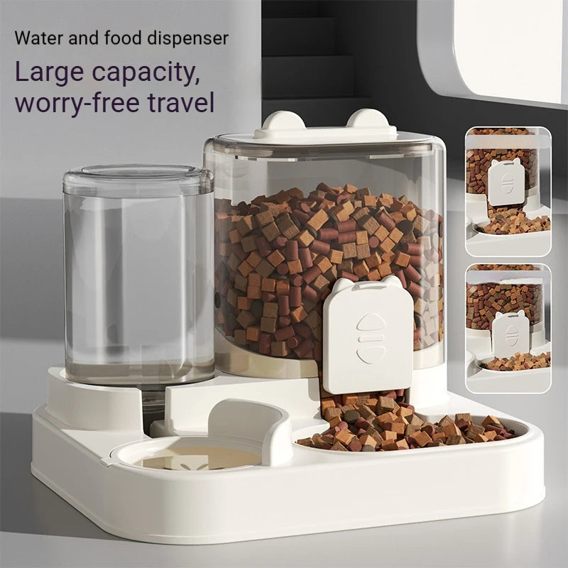 Ww-1 set of pet dry wet separation feeder, dog bowl and cat bowl, 2-in-1 automatic feeding and drinking machine, pet supplies