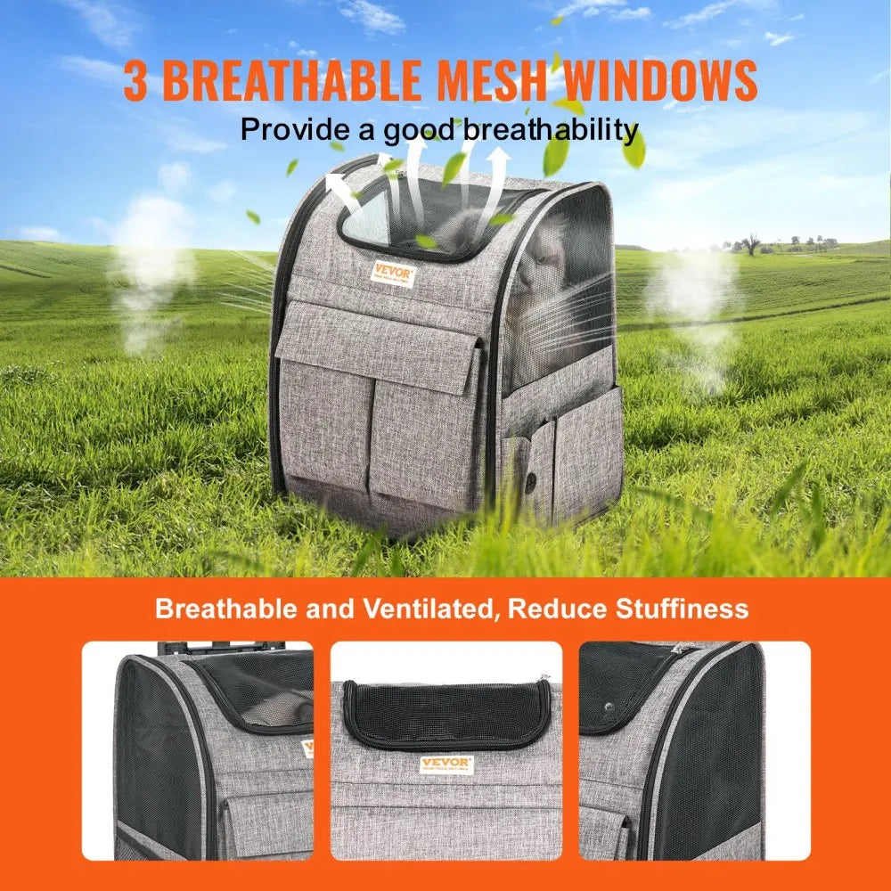 Mochila transportadora rodante para mascotas: Ruedas extraíbles mejoradas, para menos de 8 kg, suave y grande, aprobada por aerolíneas para perros pequeños/gatos medianos