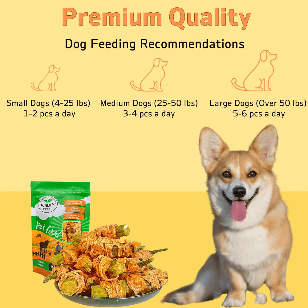 Gombos enrobés de canard (200 g / 400 g) , ingrédients 100 % naturels, friandises naturelles pour chiens, saines et faciles à digérer. 