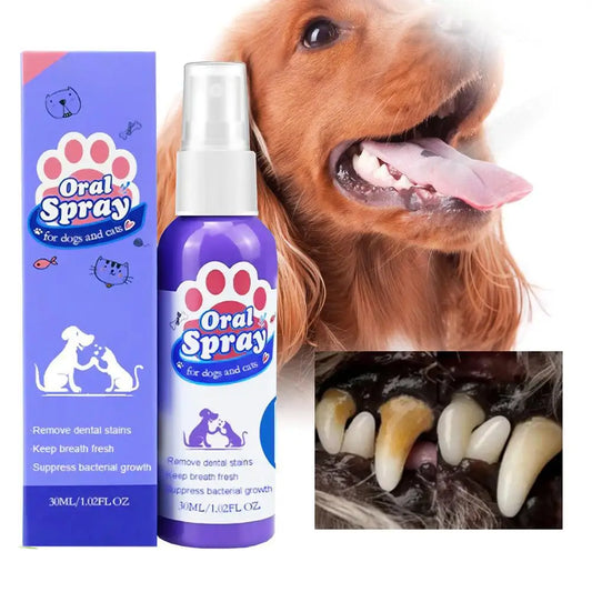 Pet Teeth Cleaning Spray Oral Care Remove Tooth Stains Keep Fresh Breath for Cats and Dogs Whitening Remove bad breath