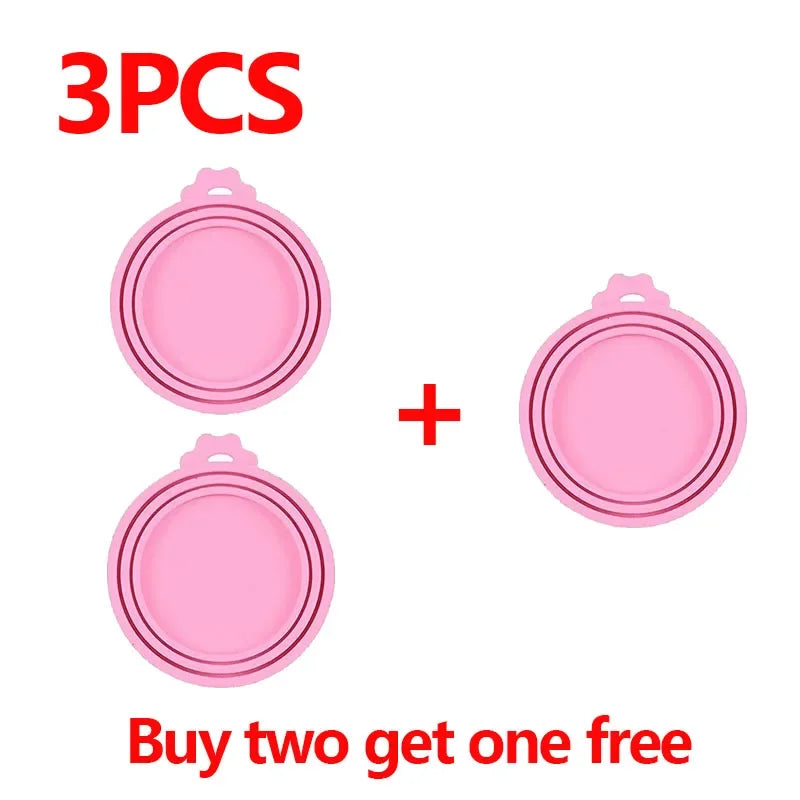 5pçs Tampa de Silicone para Conservar Frescor Tampa de Lata para Pet Alimentos para Gato e Cão Tampa de Silicone Três em Um Vedada Tampa de Silicone Voerbak Cão