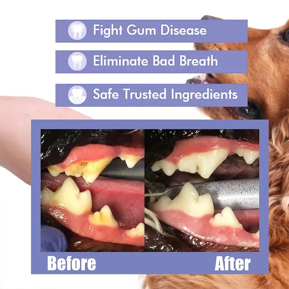 Pet Teeth Cleaning Spray Oral Care Remove Tooth Stains Keep Fresh Breath for Cats and Dogs Whitening Remove bad breath