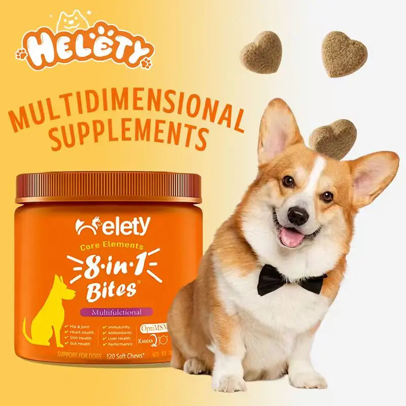 Dog Multivitamin, Chewable Dog Vitamins and Supplements for Hip & Joints, Skin & Coat, Omega 3 Fish Oil for Dogs- Senior & Puppy Happy Tails Pet Shop Store