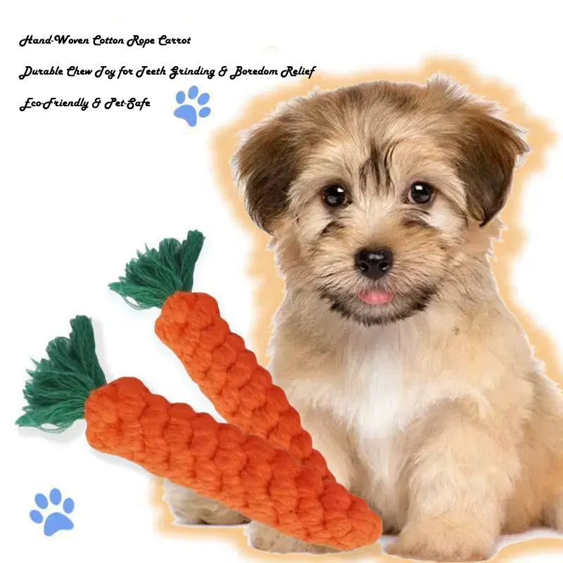 1 pieza de juguete anudado para mascotas para perros y gatos con forma de zanahoria, juguetes masticables para perros, juguetes de cuerda de algodón para perros de interior, juguetes para gatos, accesorios para perros