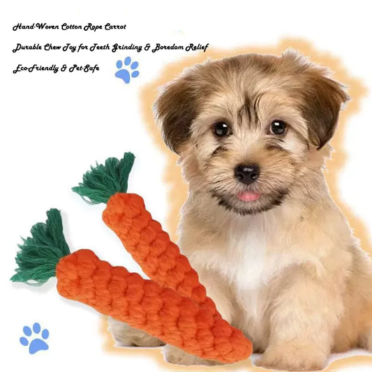 1 pieza de juguete anudado para mascotas para perros y gatos con forma de zanahoria, juguetes masticables para perros, juguetes de cuerda de algodón para perros de interior, juguetes para gatos, accesorios para perros