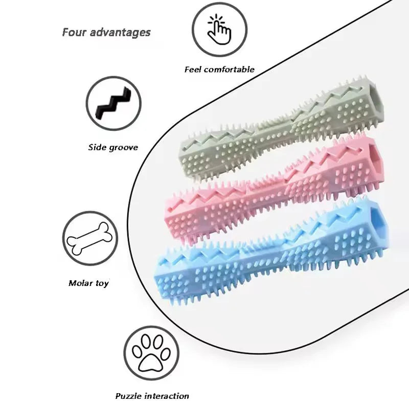 Interactive Leakage Food Pet Toy Hexagonal Shape Dog Cat Molar Stick Tough Chew Toy For Teeth Cleaning Boredom Relief Pet Suppy