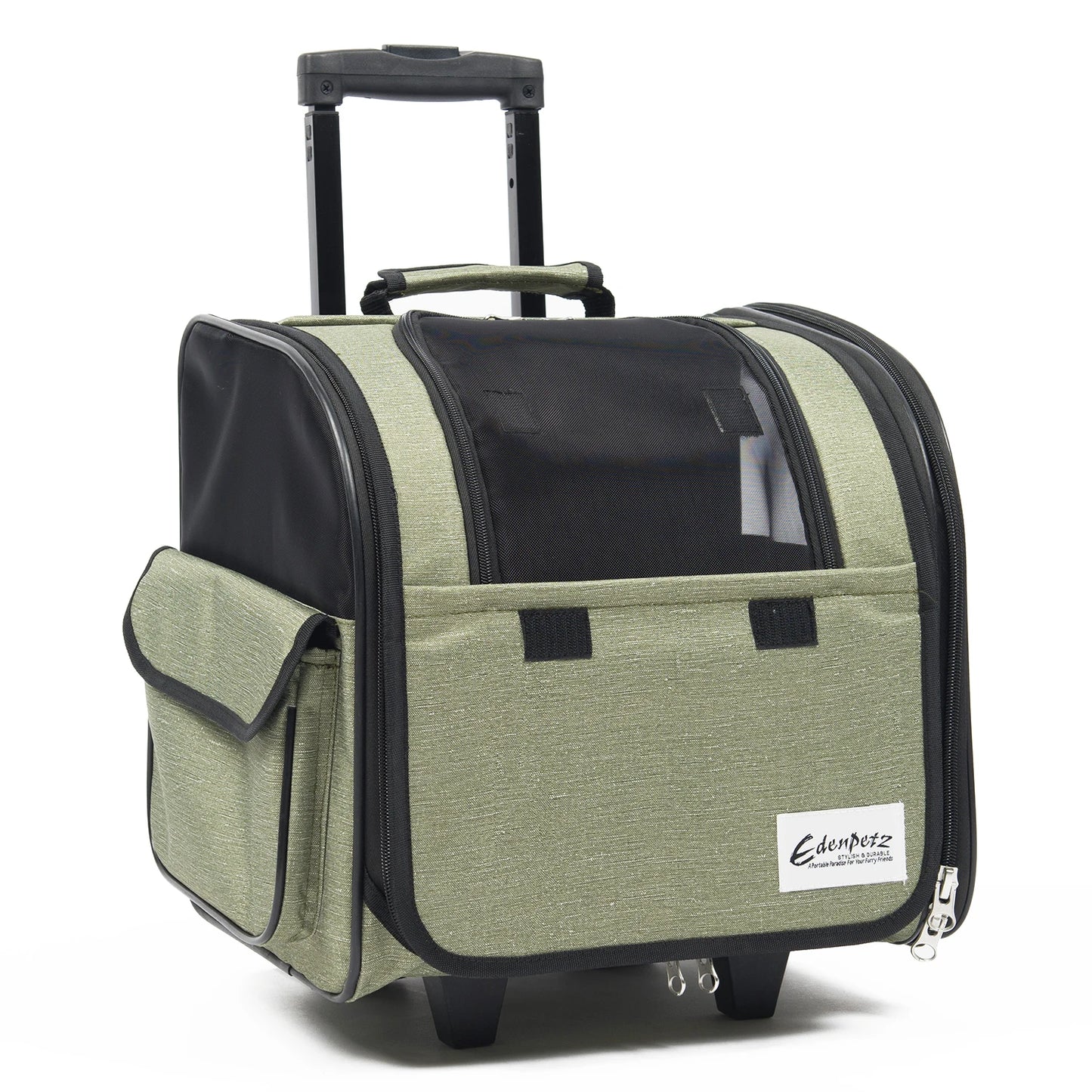 Cochecito Grande para Mascotas Plegable Multifuncional Transporte Aéreo Aprobado Transportín Mochila con Ruedas para Perros Gatos