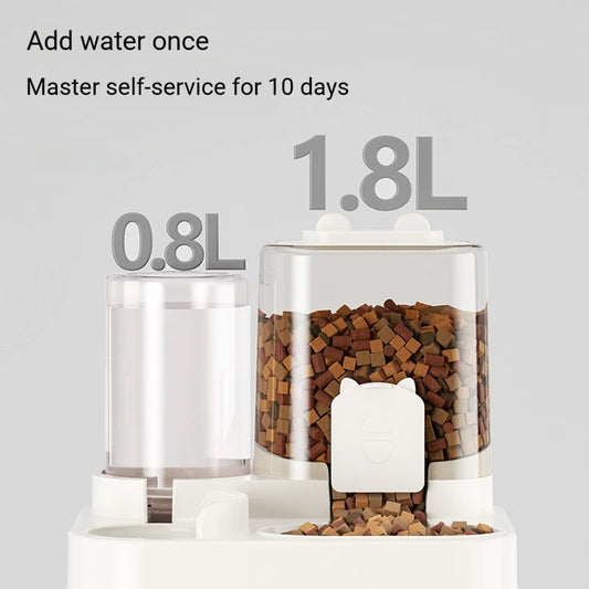 Ww-1 set of pet dry wet separation feeder, dog bowl and cat bowl, 2-in-1 automatic feeding and drinking machine, pet supplies