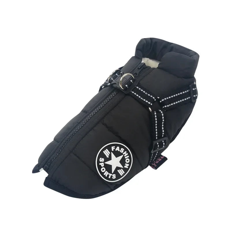 Casaco para Cães Grandes com Arnês, Roupas Quentes de Inverno para Cães Labrador, Casaco Impermeável para Cães Grandes, Roupa para Chihuahua e Bulldog Francês