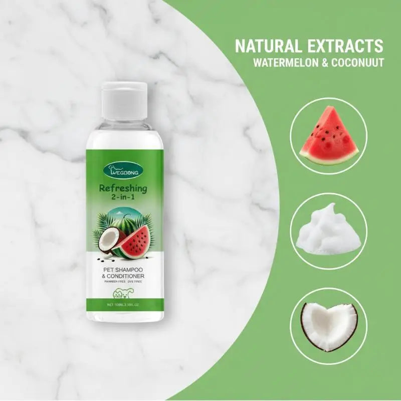 Yegbong Dog Cat 2 in 1 Pet Shampoo Conditioner Long Lasting Fragrance Grooming Cleansing Hair Care Bath Liquid
