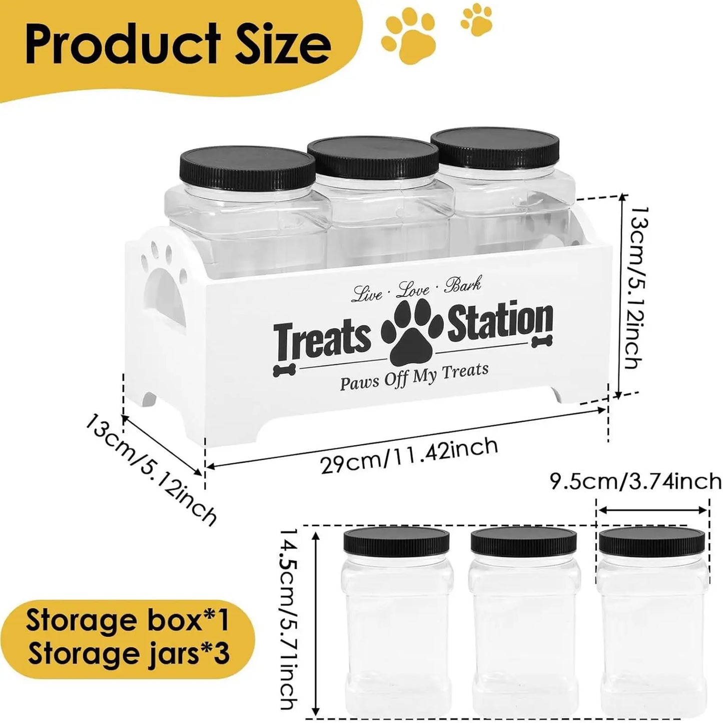 Contenedor Hermético para Premios de Perro, Caja de Almacenamiento de 3 Piezas con Organizador, Contenedor de Premios para Mascotas, Contenedor de Comida para Gatos, Animales, Pájaros y Hogar