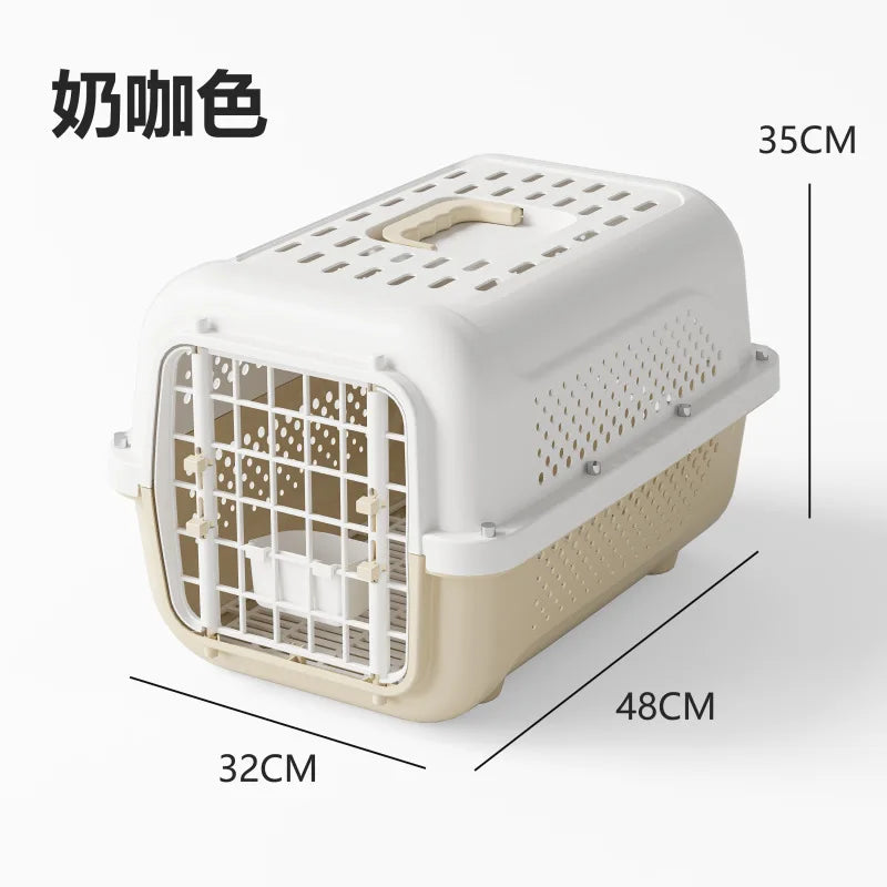 Cage de transport ventilée pour animaux de compagnie (PP) pour petits chats et chiens, homologuée cabine, pour voiture ou avion. 