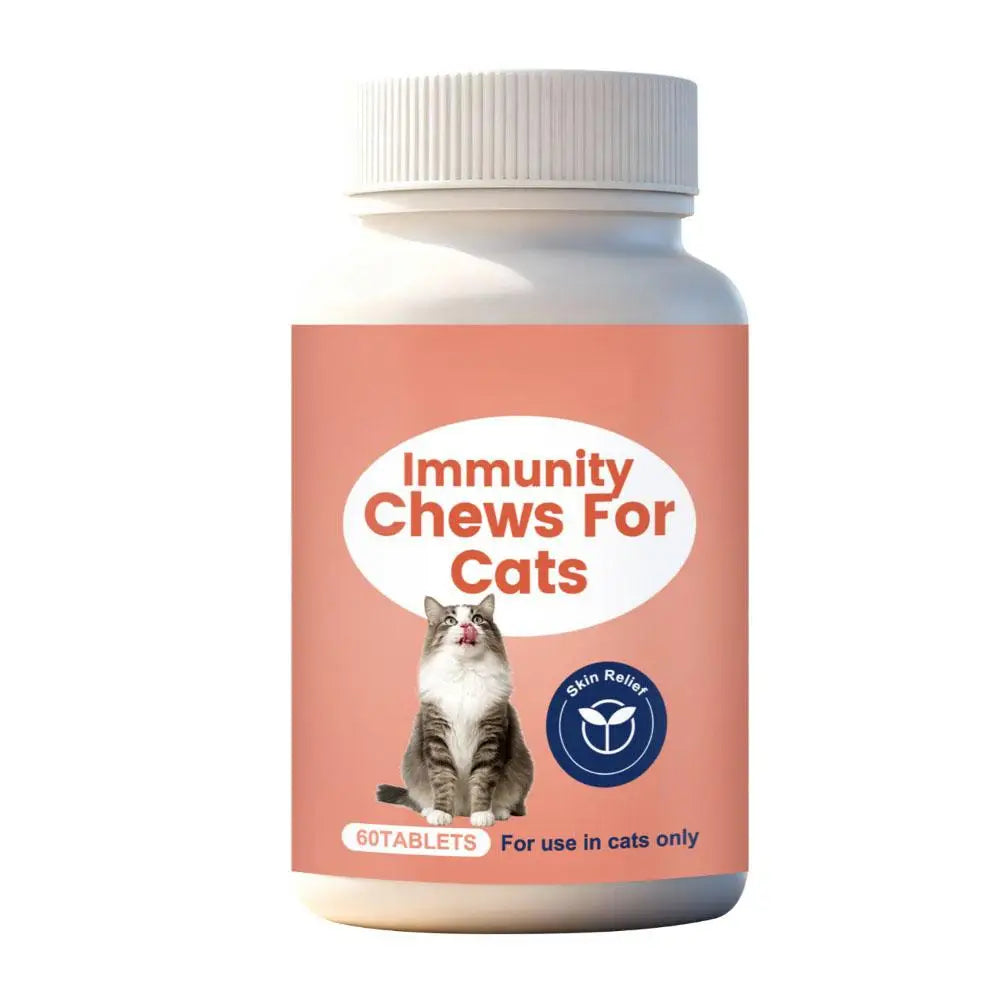 60 Tablets Cat Immunity Chewable Supplements For Skin Health Immune System Strengthening Adults Pet Nutritional Supplements