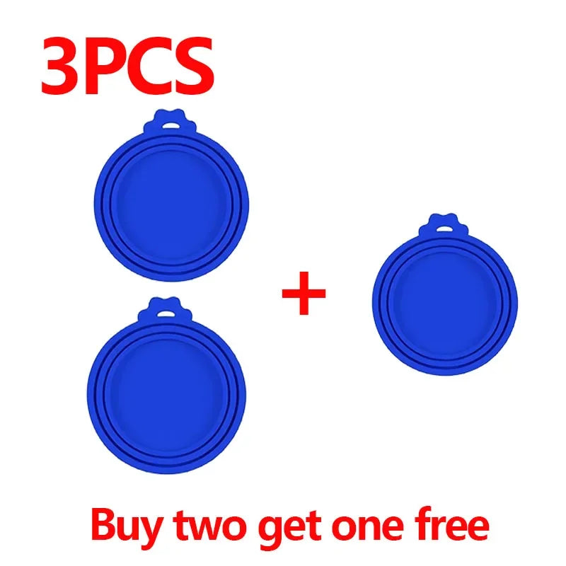 5pçs Tampa de Silicone para Conservar Frescor Tampa de Lata para Pet Alimentos para Gato e Cão Tampa de Silicone Três em Um Vedada Tampa de Silicone Voerbak Cão