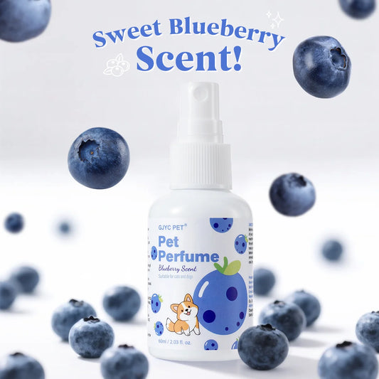 GJYC PET Perfume en aerosol para mascotas, eliminador de olores natural de larga duración con aroma a arándanos para perros y gatos