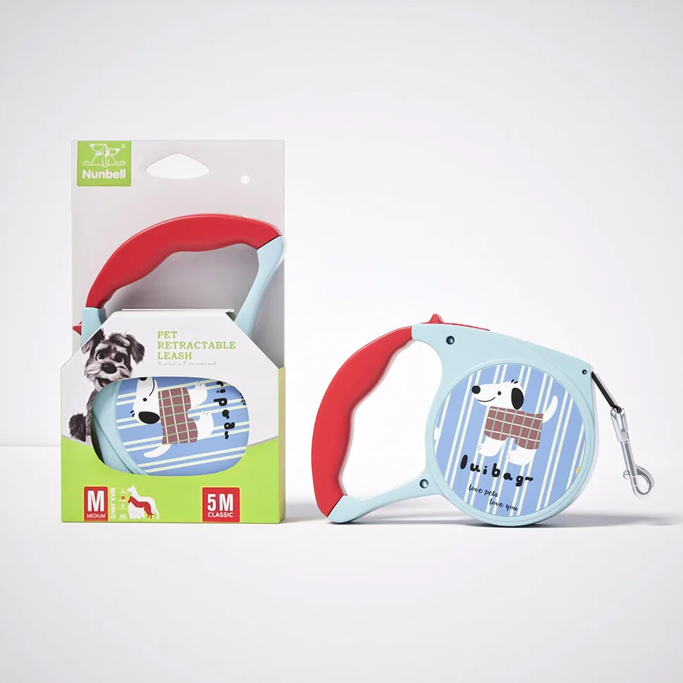 Cartoon Retractable Dog Leash Anti-burst Pull Anti-tangle Anti-escape Portable Outdoor Pet Walking Rope