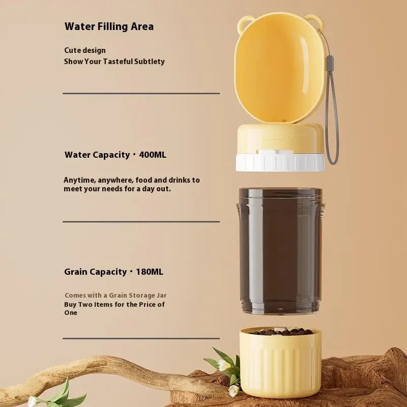 Dog Portable Water Bowl Portable Food Grade Material Dog Cat Travel Pet Water Cup Bottle With Food Dispenser Pet Dog Supplies