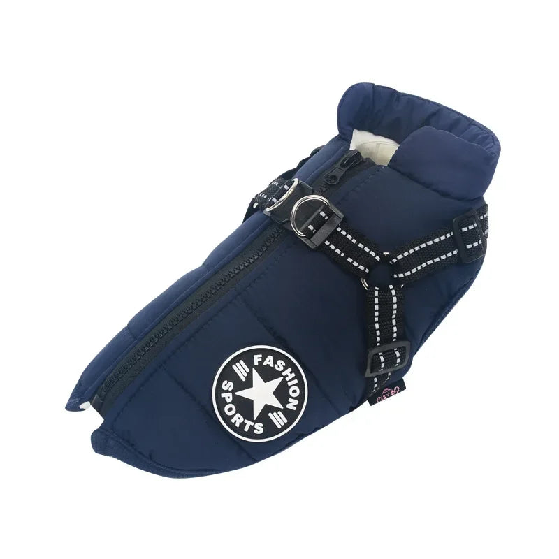 Casaco para Cães Grandes com Arnês, Roupas Quentes de Inverno para Cães Labrador, Casaco Impermeável para Cães Grandes, Roupa para Chihuahua e Bulldog Francês