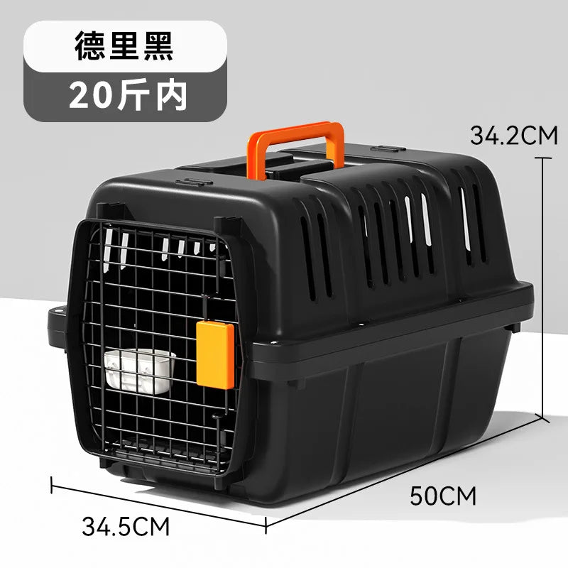 Cage de transport pour chien et chat homologuée pour le transport aérien, portable, pliable, respirante et sécurisée, compatible avec les petits, moyens et grands animaux de compagnie. 