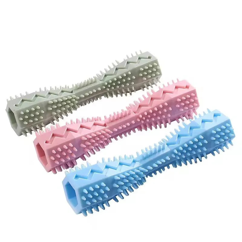 Interactive Leakage Food Pet Toy Hexagonal Shape Dog Cat Molar Stick Tough Chew Toy For Teeth Cleaning Boredom Relief Pet Suppy