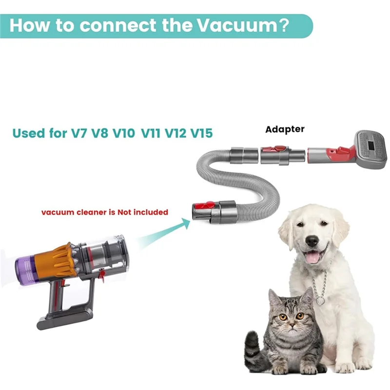 A93Z Cepillo de aseo para perros para mascotas para aspiradoras V7 V8 V10 V11 V12 V15, kit de aseo, herramienta de eliminación de pelo de perro, peluquero