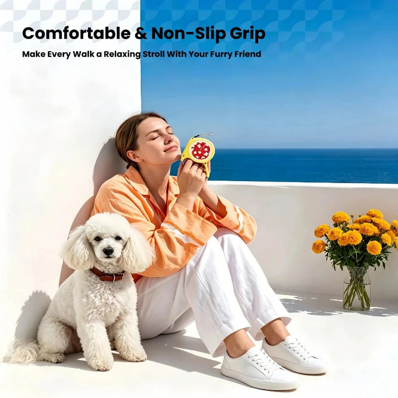 Cartoon Retractable Dog Leash Anti-burst Pull Anti-tangle Anti-escape Portable Outdoor Pet Walking Rope