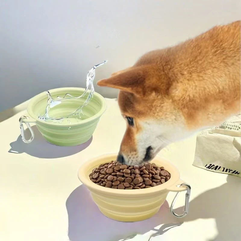 1Pc Pet Folding Bowl Silicone Bowl Travel Drinking Bowl Portable Dog Bowl Outdoor Drinking Bowl Cat and Dog Diet Bow