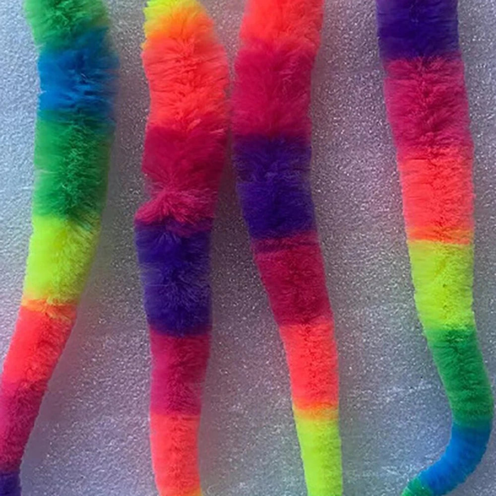 Jouets interactifs pour chats, balle rebondissante colorée, jouet en forme de chenille pour chat d'intérieur, jouet élastique