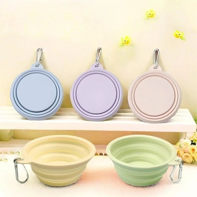 1Pc Pet Folding Bowl Silicone Bowl Travel Drinking Bowl Portable Dog Bowl Outdoor Drinking Bowl Cat and Dog Diet Bow