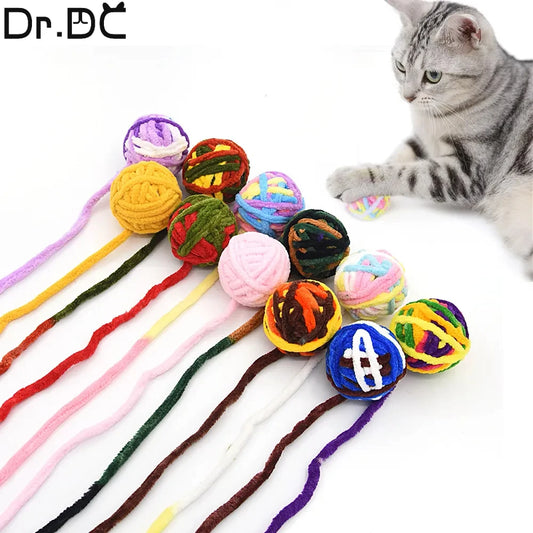 Los juguetes para gatos Dr.DC Pet son pelotas de lana de colores para gatos que se entretienen, mastican y provocan, suministros para perros, juguetes antiestrés para accesorios de gatos.