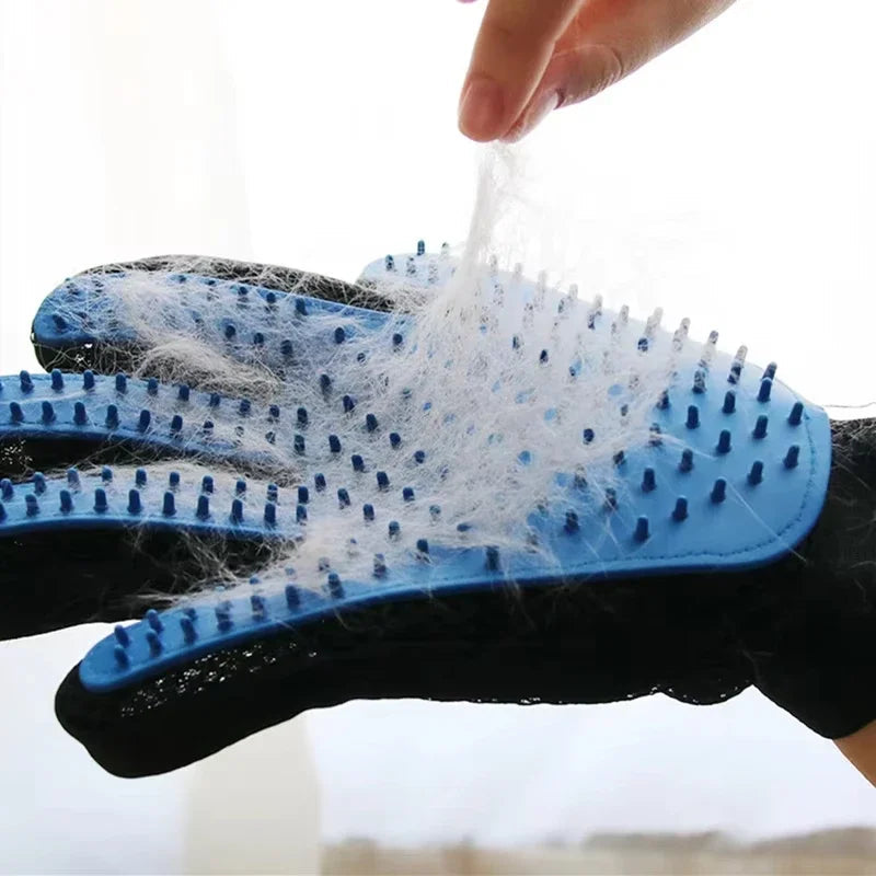 Pet Glove Cat Grooming Glove Cat Hair Deshedding Brush Gloves Dog Comb for Cats Bath Hair Remover Clean Massage Brush For Animal Happy Tails Pet Shop Store