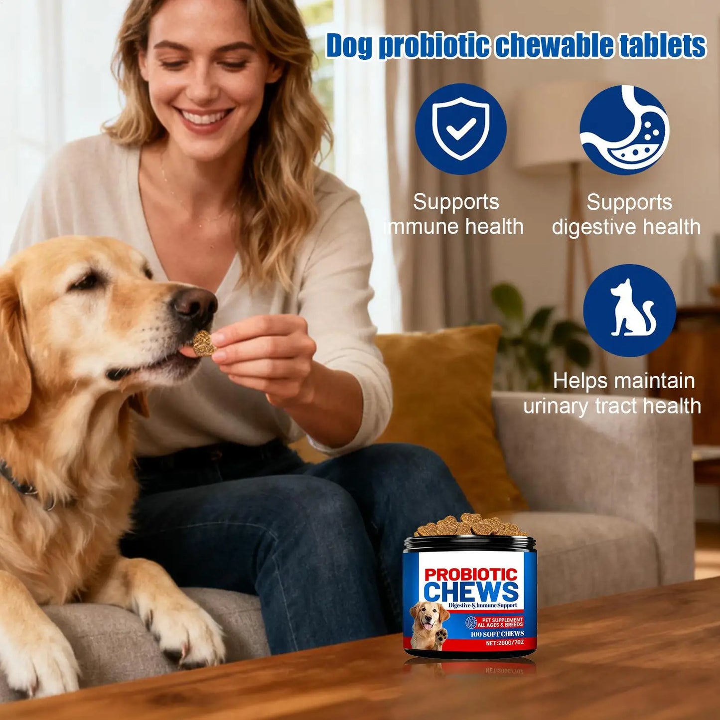 Dog Gut Health Supplement 200g Healthy Treats Natural Skin Care Dogs Digestive Health Soft Chews For After Meal Seasonal Changes