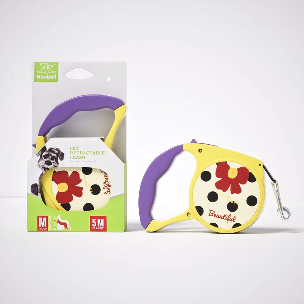 Cartoon Retractable Dog Leash Anti-burst Pull Anti-tangle Anti-escape Portable Outdoor Pet Walking Rope