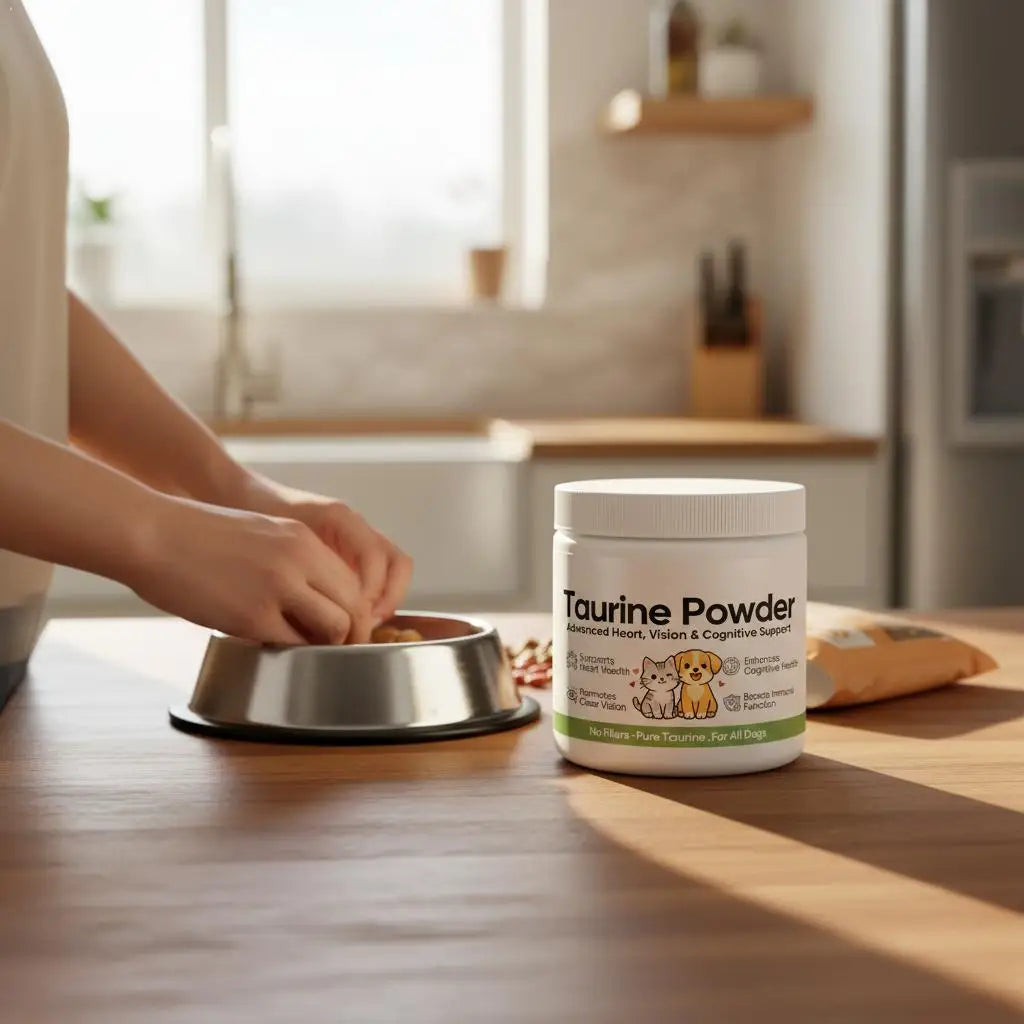 Taurina Pura en Polvo para Perros y Gatos, Apoyo Avanzado para la Salud del Corazón, la Vista y Cognitiva, Refuerzo Inmunitario, Suplementos Nutricionales para Mascotas