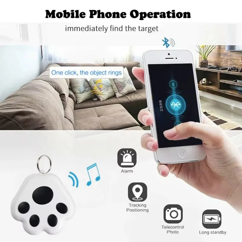 Mini traceur GPS en forme de patte pour chiens, chats, enfants et personnes âgées : dispositif anti-perte intelligent avec suivi et accessoires pour colliers. 