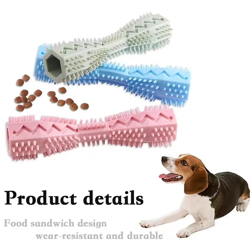 Interactive Leakage Food Pet Toy Hexagonal Shape Dog Cat Molar Stick Tough Chew Toy For Teeth Cleaning Boredom Relief Pet Suppy