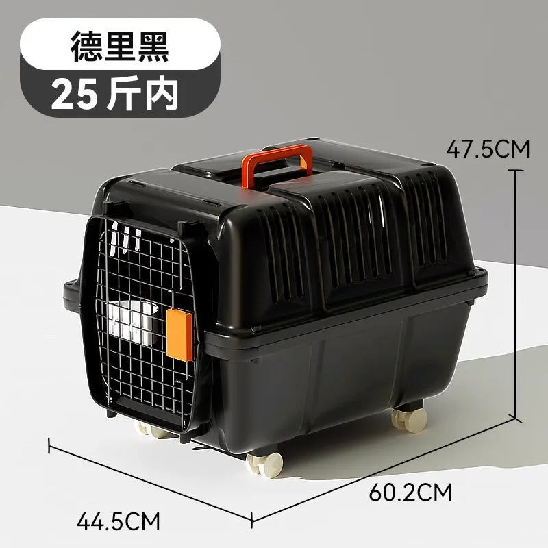Cage de transport pour chien et chat homologuée pour le transport aérien, portable, pliable, respirante et sécurisée, compatible avec les petits, moyens et grands animaux de compagnie. 