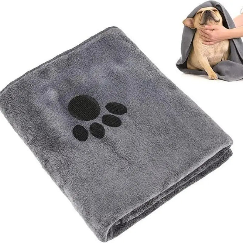Microfiber Pet Bath Towel Embroidered Super Soft Absorbent Towel For Dogs Cat Grooming Supplies
